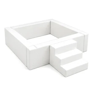 White square Soft Play Ball Pit with Steps