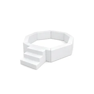 White octagonal Soft Play Ball Pit with Steps