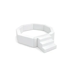 White octagonal Soft Play Ball Pit with Steps – view 2