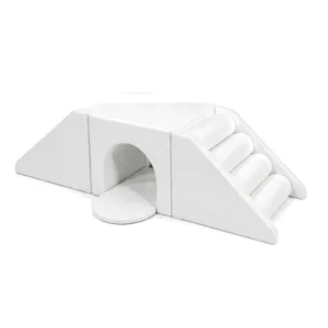 White tunnel Bridge Soft Play Climber with Roller Steps