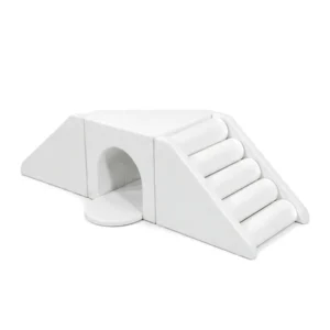 White tunnel Bridge Soft Play Climber with Roller Steps – view 2
