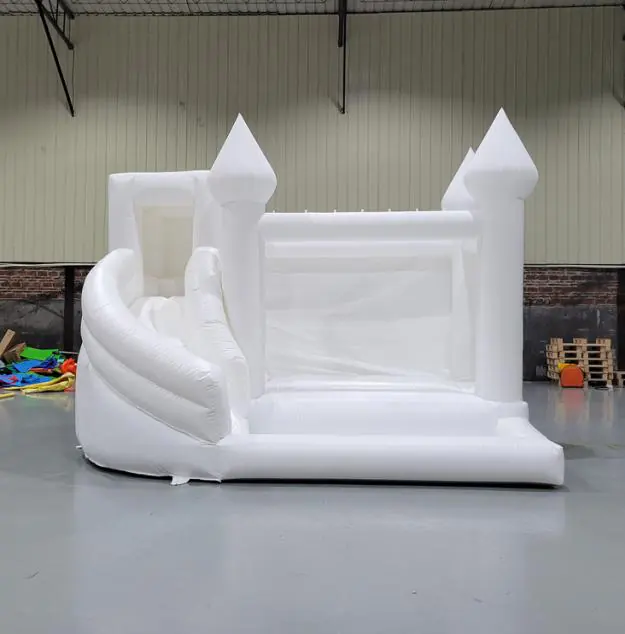 White bounce house with slide PC-BS002