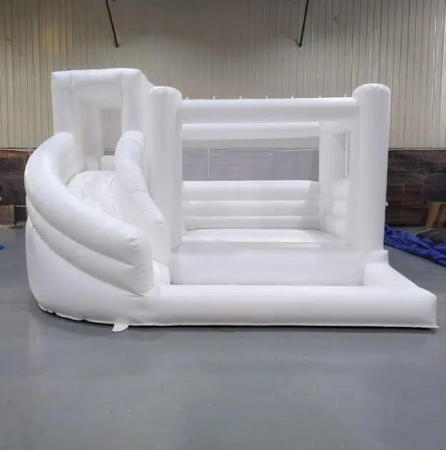 White bounce house with slide PC-BS004