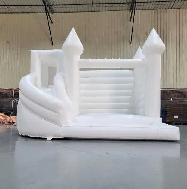 White bounce house with slide PC-BS007