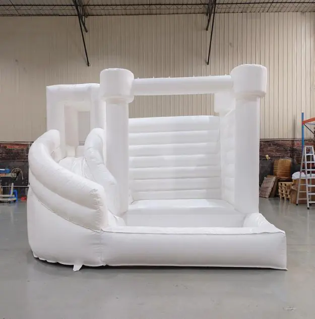 White bounce house with slide PC-BS016
