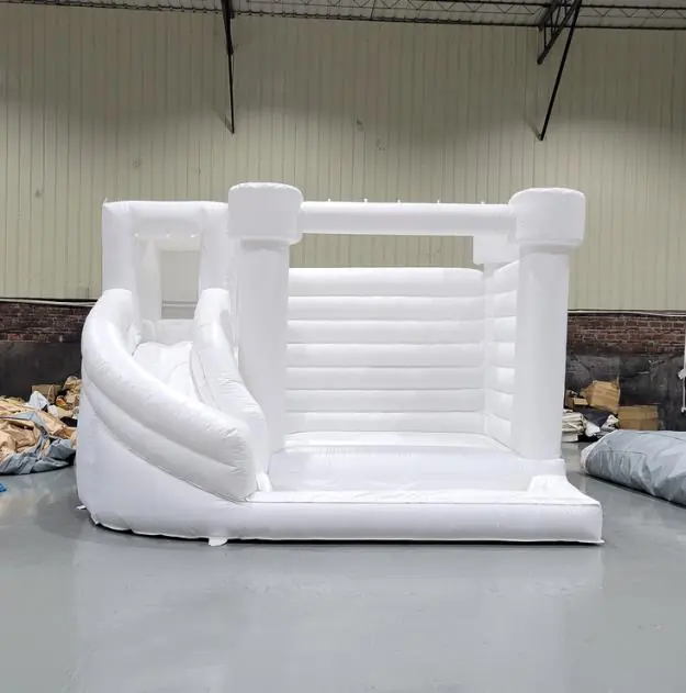 White bounce house with slide PC-BS019