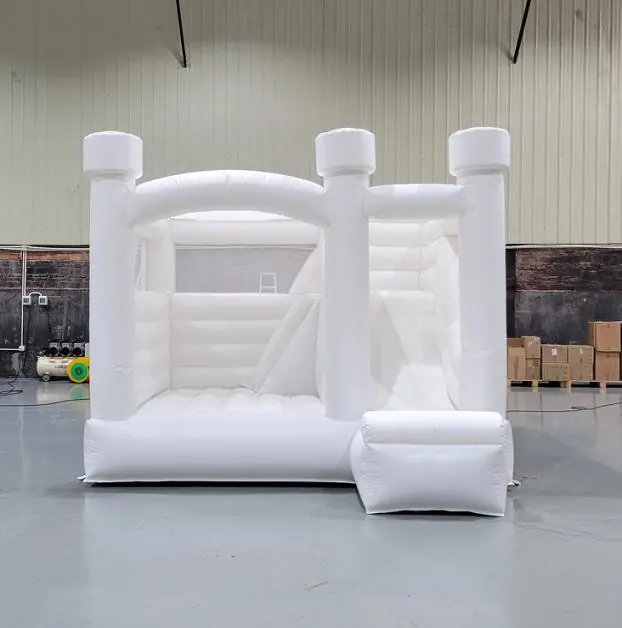 White bounce house with slide PC-BS023