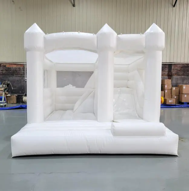 White bounce house with slide PC-BS024
