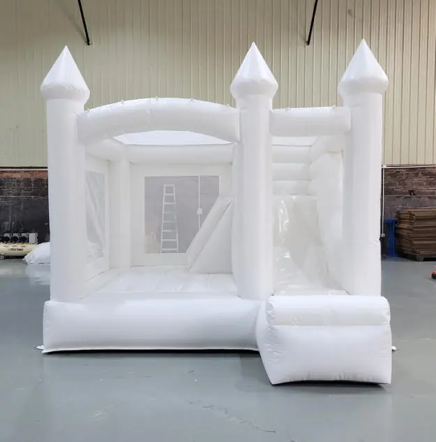 White bounce house with slide PC-BS028