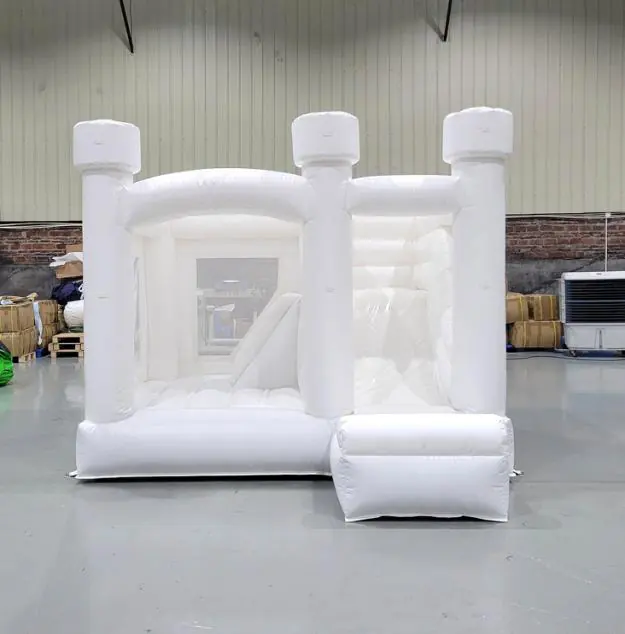 White bounce house with slide PC-BS030