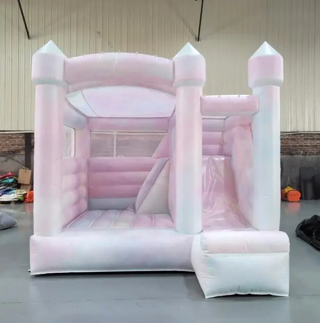Pastel bounce house with slide PC-BS042
