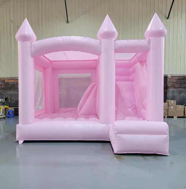 Pastel bounce house with slide PC-BS046