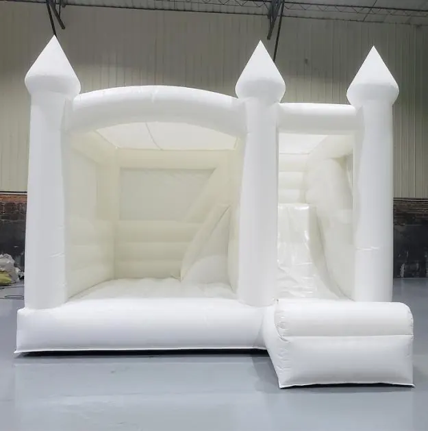 White bounce house with slide PC-BS048