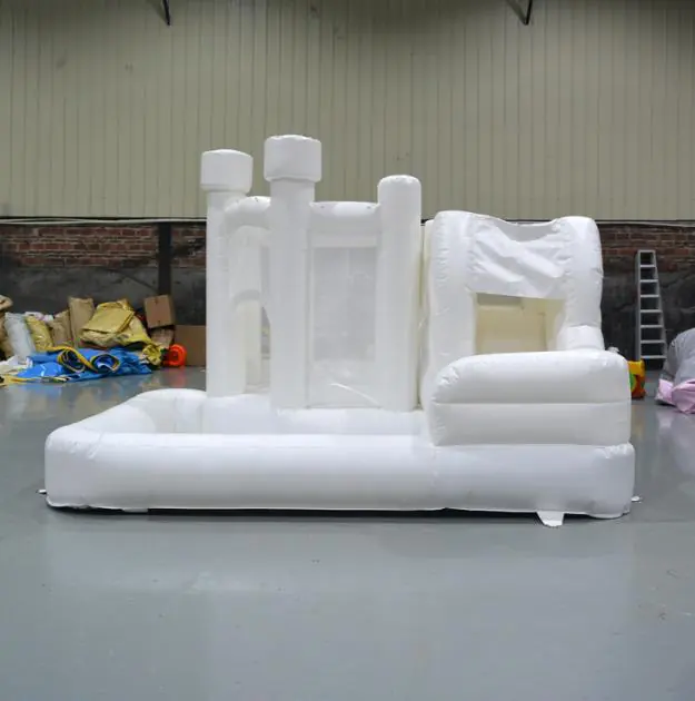 White bounce house with slide PC-BS057