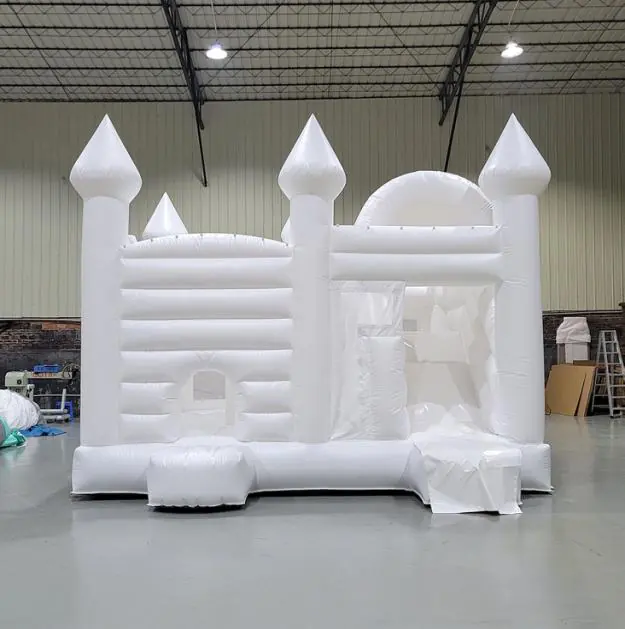 White bounce house with slide PC-BS059