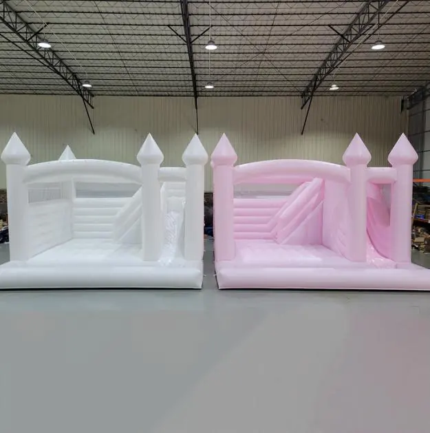 White bounce house with slide PC-BS060
