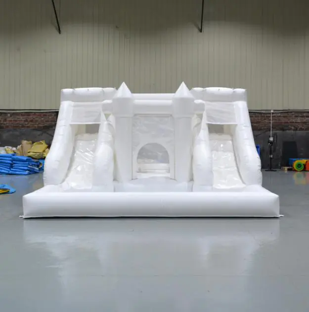 White bounce house with slide PC-BS066