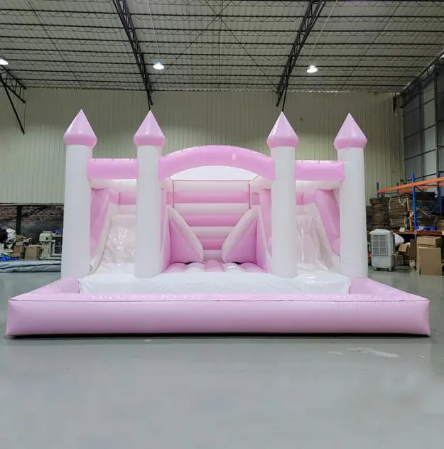 Pastel bounce house with slide PC-BS070