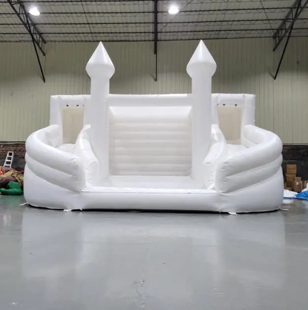 White bounce house with slide PC-BS073