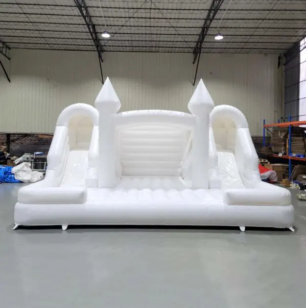 White bounce house with slide PC-BS079
